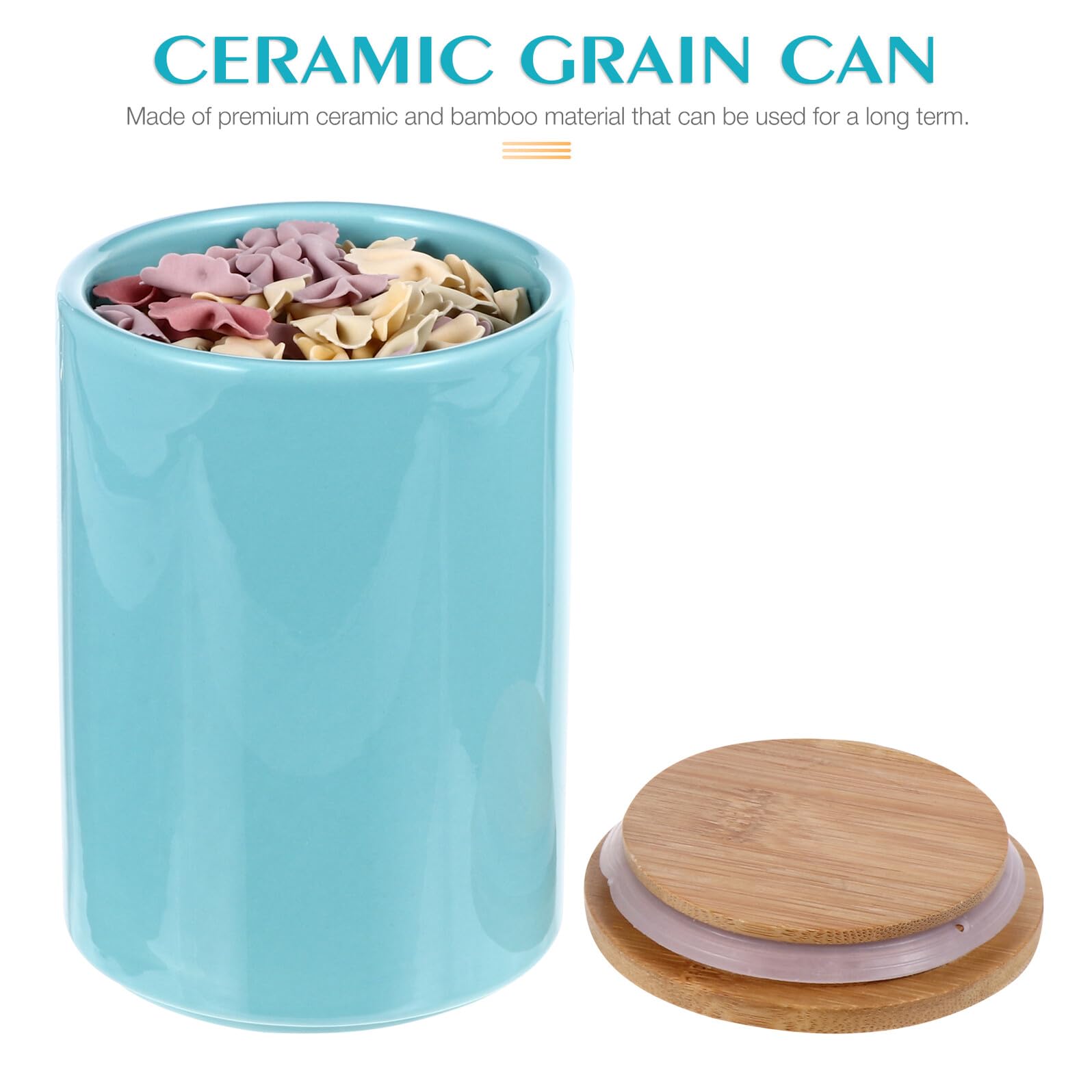 Barattolo Ermetico per Conservare Freschezza in Casa in Ceramica da 900ml Coperchio in Bambù Contenitore per Alimenti, Stile Nordico Creativo