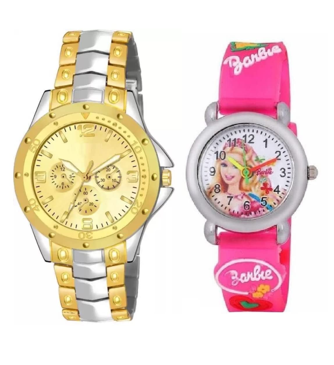 Watchstar | Staylist & Fancy Watch Case Material Stainless Steel Analogue Gold & White Dial Mens & Girls Wrist Watch - Combo (LS-1001) (Pack of 2) (B0BWN91XZN) Amazon Price History, Amazon Price Tracker