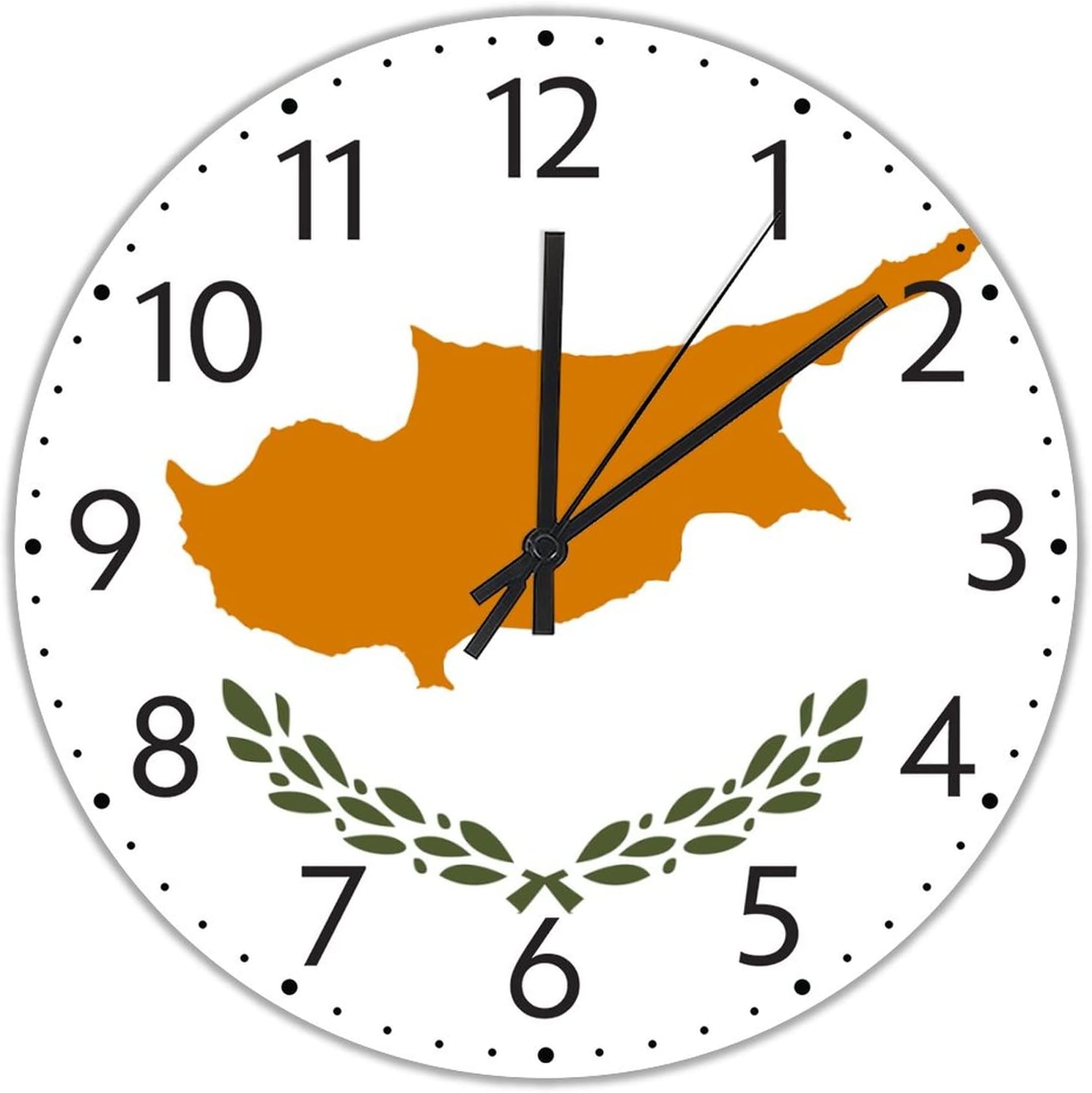 DONL9BAUER Cyprus Flag PVC Wall Clock National Flags Round