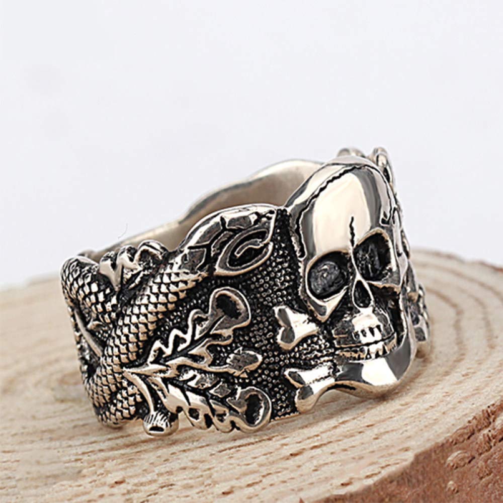 希少!! ヴィンテージ Stearing Silver Skull Ring 925 Sterling Silver Ring,Skull Ring For Men Skeleton Walking Evil