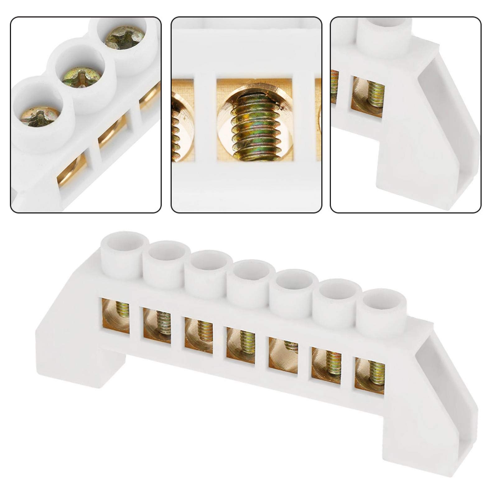 Morsettiera 10pcs Connettori materiali ausiliari elettrici morsetti a forma di morsettiera in ottone a forma di ponte a 7 fori con design a ponte elettrico