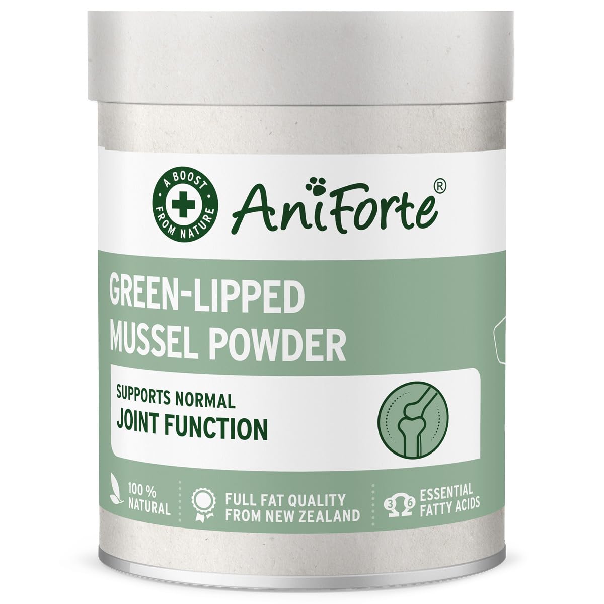 AniForte Green Lipped Mussel for Dogs and Cats 100g Powder - 100% Natural Joint Supplement with Glucosamine, Lipids, Omega-3 Fatty Acids, Minerals and Amino Acids