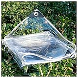 HIYOUGO 1x2m Plane Transparent Mit ösen, 0.3mm PVC Wasserdicht Regenschutz Abdeckplane, Klar Abdeckung für Pavillons, Pavillon, Balkon, Gärten, Pflanzendach, Gewächshaus Pet Hutch Dach