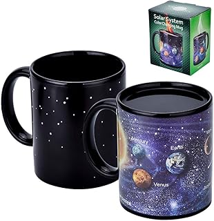 Antner Magic Heat Changing Coffee Mug Solar System Ceramic Heat Sensitive Color Changing Cup,12 oz