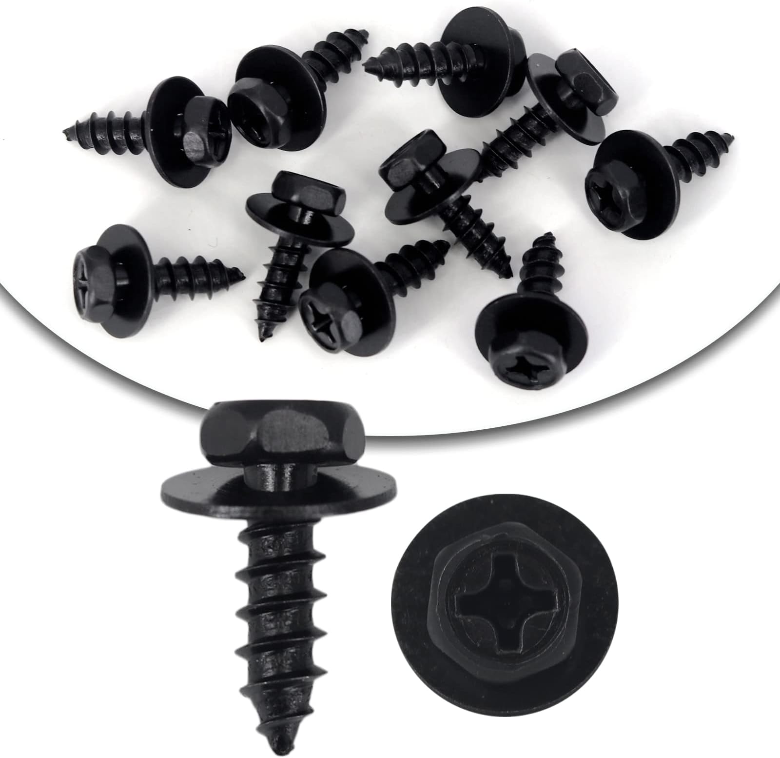 10pcs Front Fender Liner Bolts Bumper Cover Splash Shield Mud Guard Screws Compatible with Lexus Toyota Camry Corolla Highlander RAV4 9015960498
