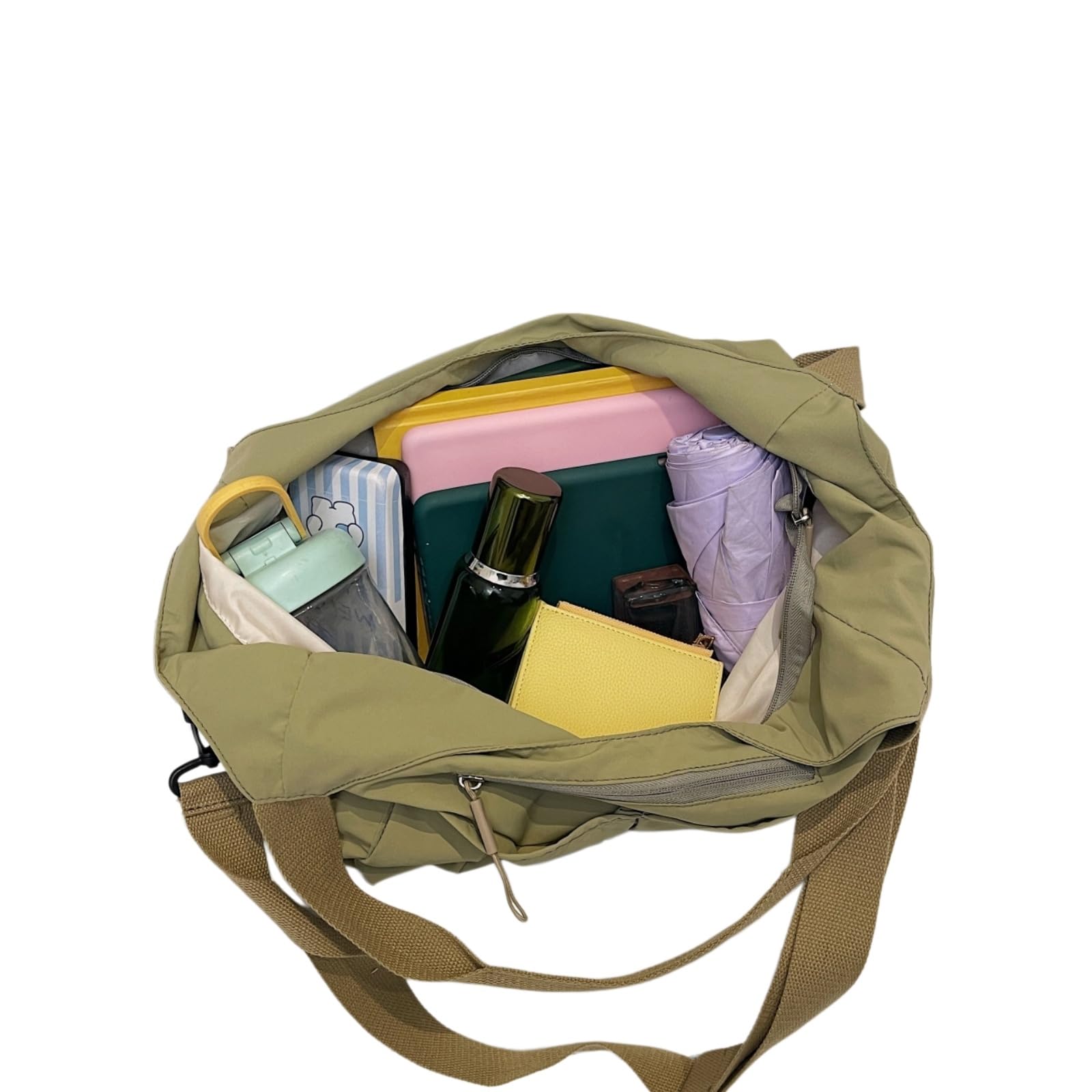 Beauty Case Borsa A Spalla in Nylon di Moda, Hobo Impermeabile Leggera con Spaziosa Archiviazione per Uso Viaggio-Black