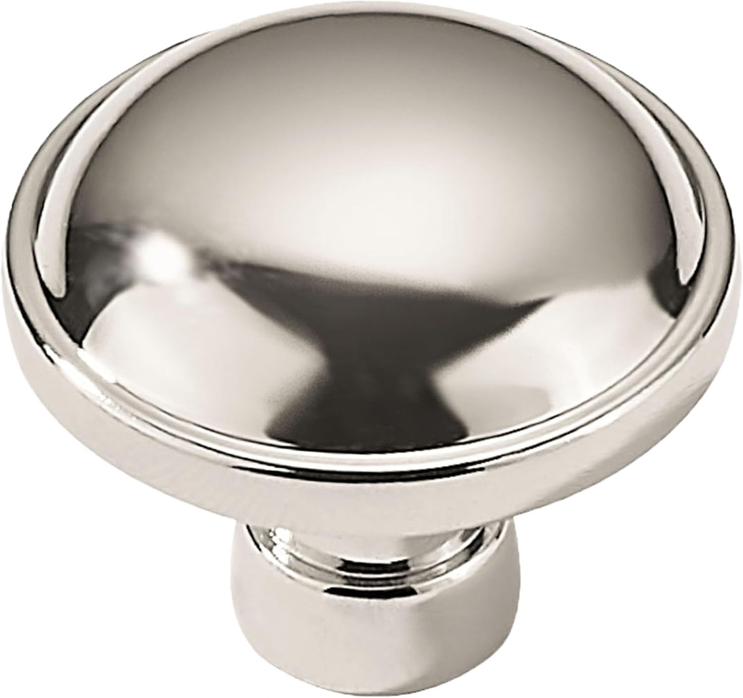 CABDM 2 Pack 1-1/4 inch Kitchen Cabinet Knobs and Drawer Pulls - Polished Nickel Zinc Round Knobs for Cabinets and Dressers