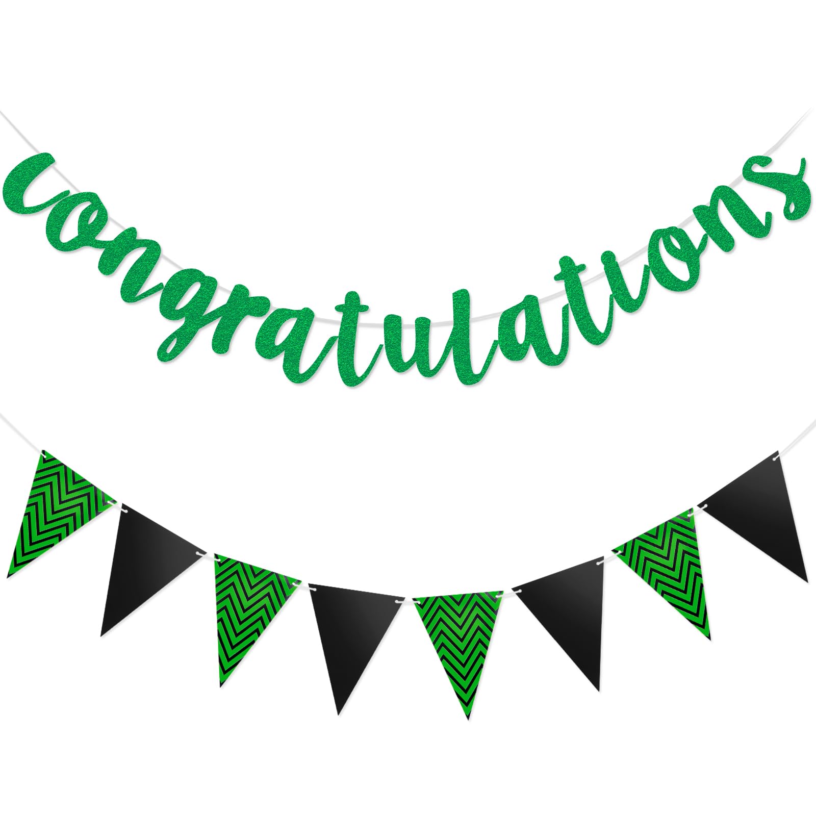 Boao Pre-strung Congratulations Banner Sign Glitter Congratulation Banner 10 ft Congrats Garland for Graduation, Wedding, Retirement, Baby Shower,