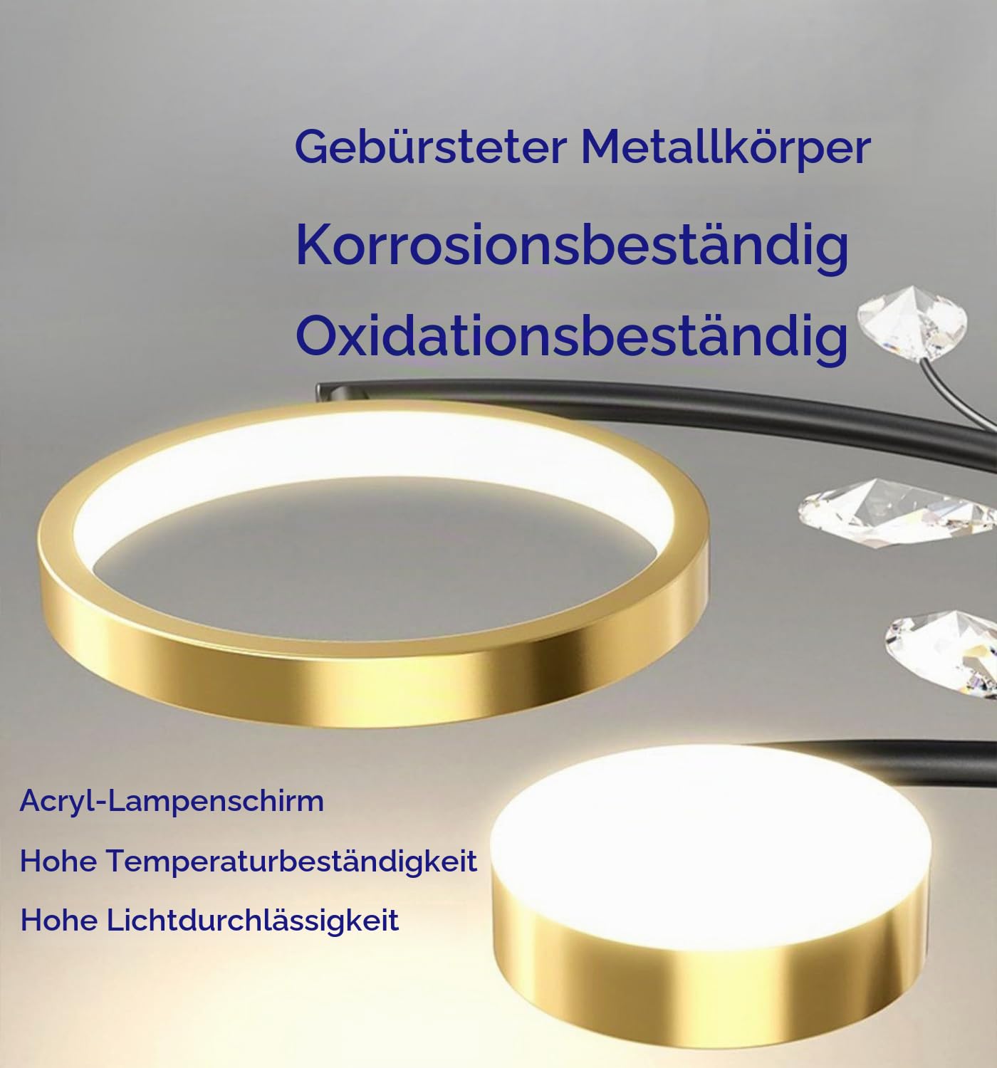 Moderne LED Deckenlampen Wohnzimmer Einbauleuchten Schlafzimmer Gold Dimmbare Deckenleuchten Pendelleuchten Mit Fernbedienung Geeignet FüR KüChe Esszimmer BüRo Deckenleuchte (6+1)