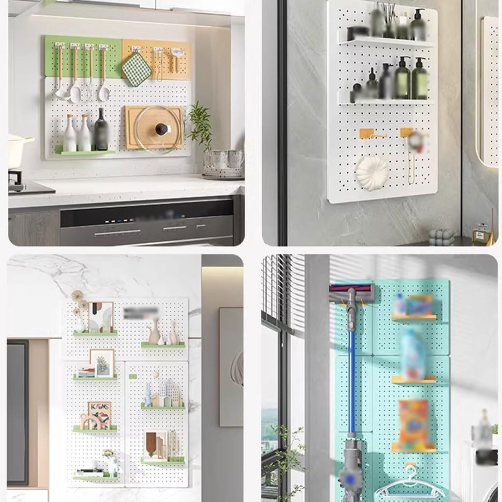 Set De 4 Tableros Perforados, Sistema De Almacenamiento De Herramientas Modular, Material De Acero Inoxidable(Green color)