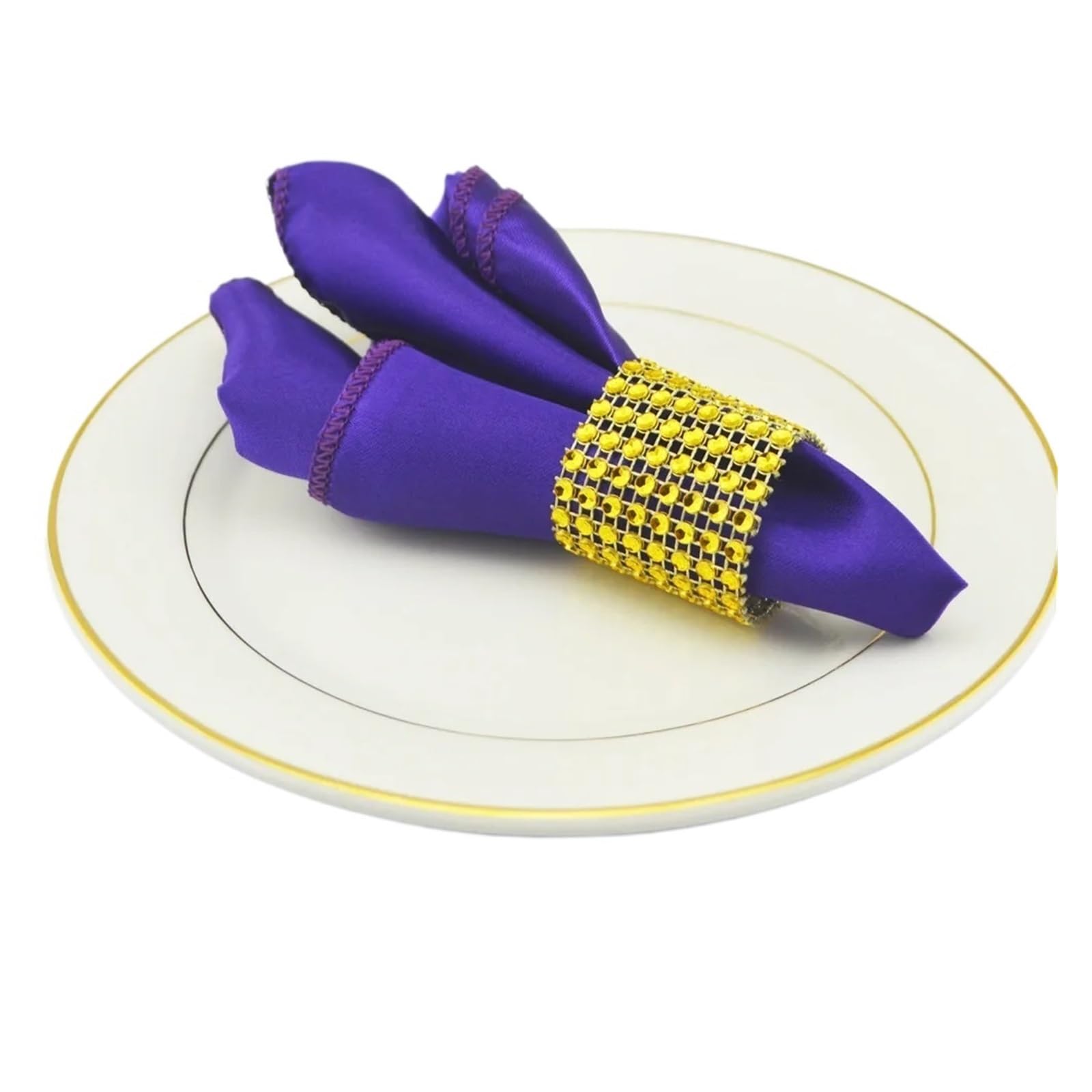 Satin Dinner Napkins 50pcs Square 30cm/50cm Napkins Cloth Satin Fabric Napkin Pocket Handkerchief for Wedding Birthday Home Party Hotel Restaurant(Purple-Square 50cm)