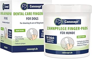 Canosept Dental Care Finger Pads for Dogs 50 Pads - Dog Teeth Cleaning Product for Dental Care and Oral Hygiene - Dog Breath freshener - Plaque Off Dogs
