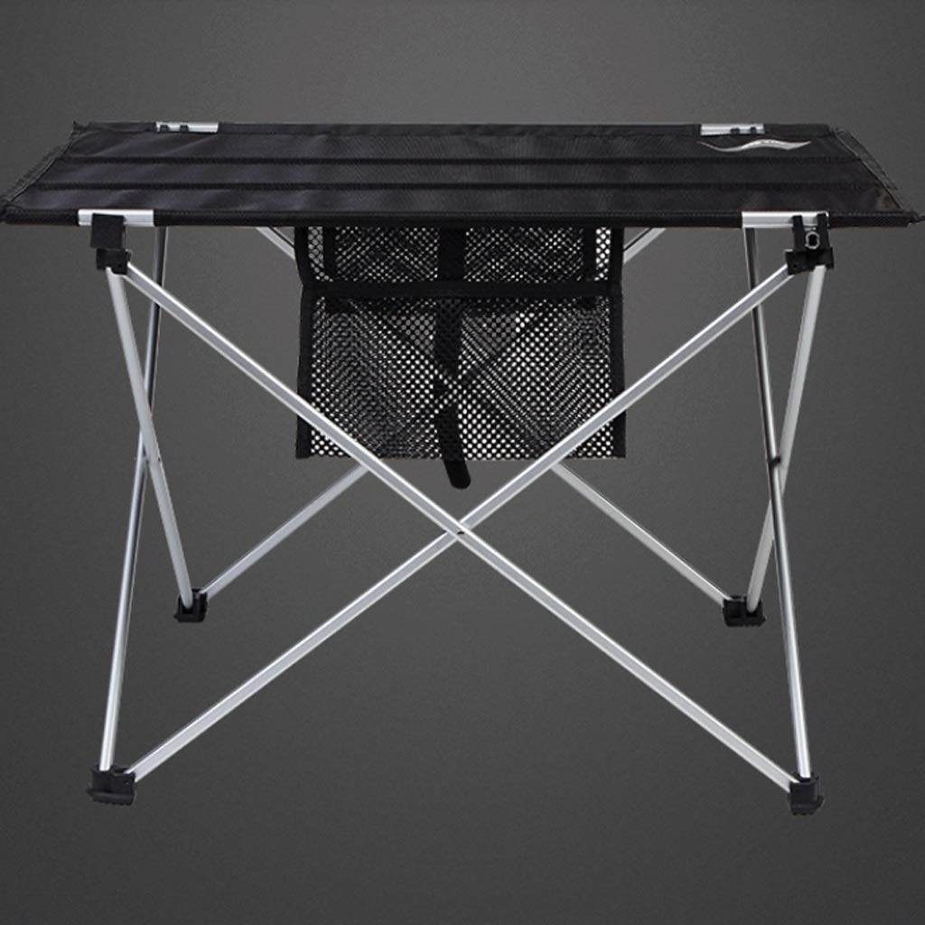 Tavolo pieghevole da campeggio Tavolo da picnic portatile pieghevole in lega di alluminio con gambe in alluminio Piano arrotolabile Strato in rete per tavoli pieghevoli da campeggio/banchetti Facile
