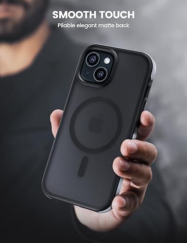 Miniatura 4 de Lamicall Funda magnética para iPhone 15 para MagSafe - protección contra caídas de grado militar de 18 pies Funda con parachoques de aire y bordes