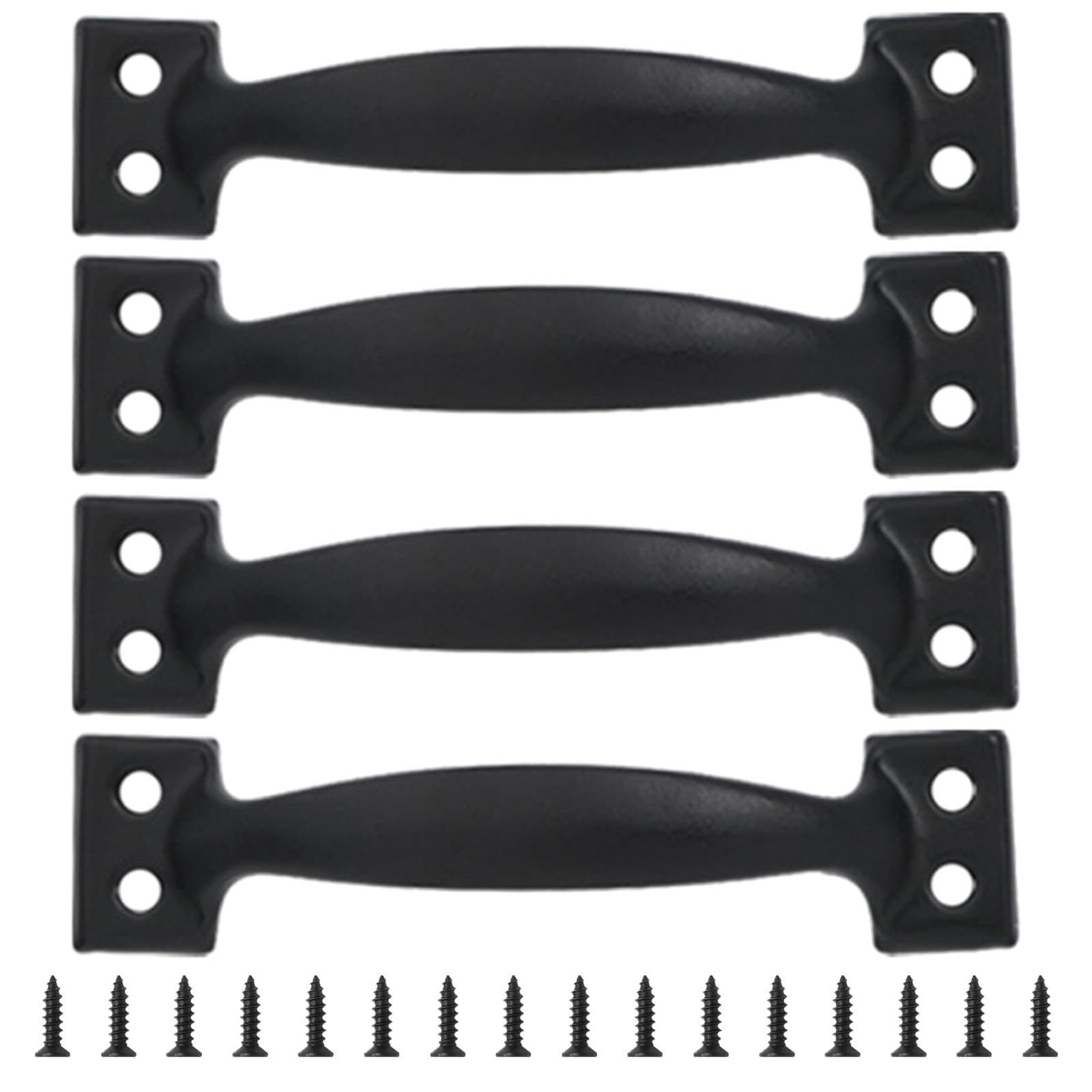 MICFENY 4pcs Barn Door Pulls Metal Handles for Cabinets and Wood Iron Furniture Knob Practical Home Hardware