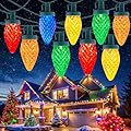 C9 Christmas Lights Outdoor, 114 Feet 150 LED C9 String Lights with Timer & 8 Light Modes, Waterproof Commercial Grade Connectable Christmas Tree Lights for Indoor Outside Roofline Patio, Multicolor