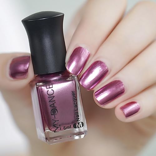 Chrome Mirror Nail Polish 6ml – Titanium Metallic Finish, Quick