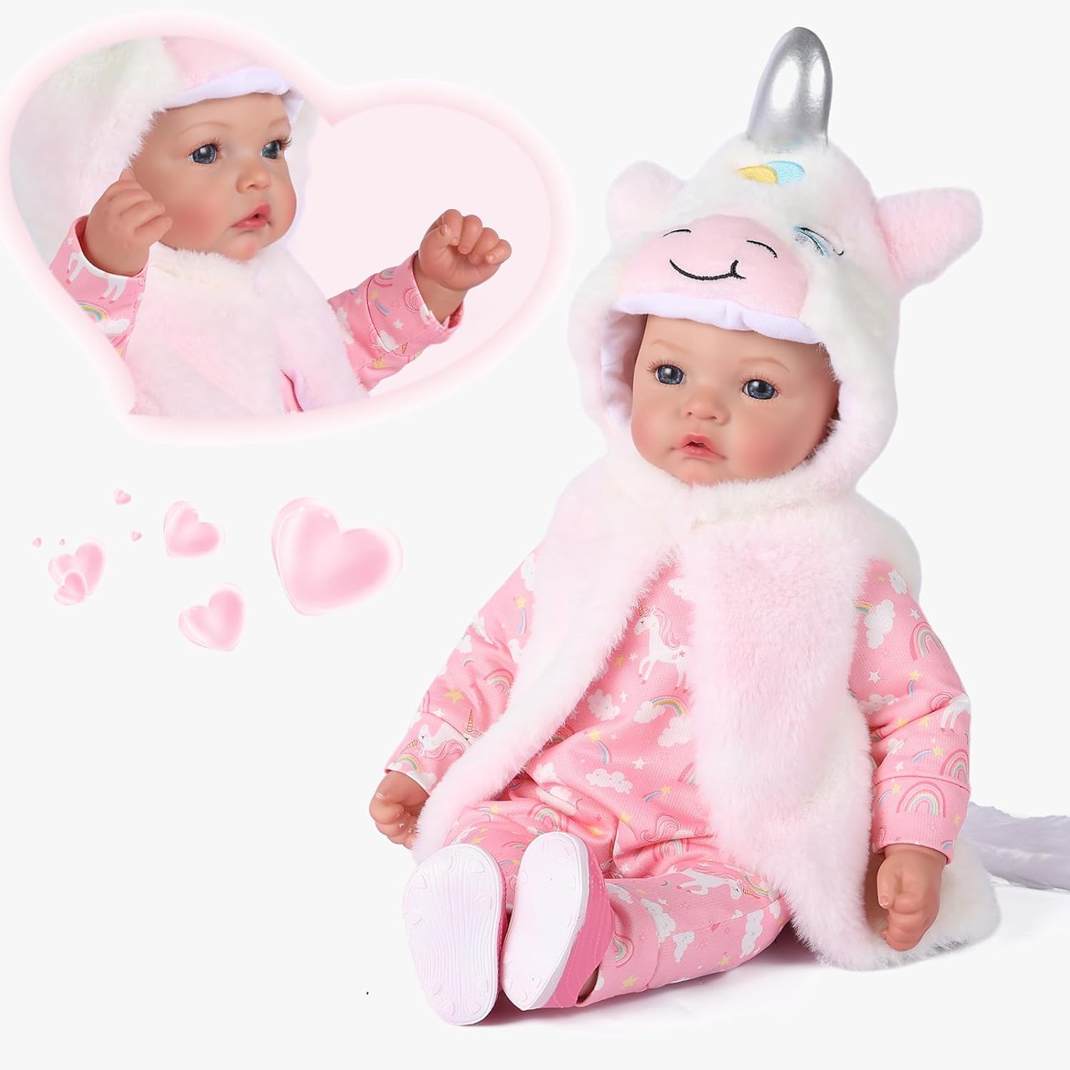 BABESIDE Baby Dolls, 17inch Large Realistic Cute Soft Body Baby Doll Real Life Baby Dolls with Accessories for 3+ Year Old Girls Gifts, Pretend Play, Collection