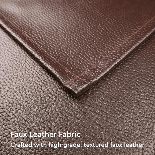 Image of Encasa XO Leather Dining Table Mats Set of 4 | Water Repellent & Heat Resistant Dining Table Mats | Washable & Easy to Clean Placemats for Kitchen Decor - 42x30 cm (Chocolate)