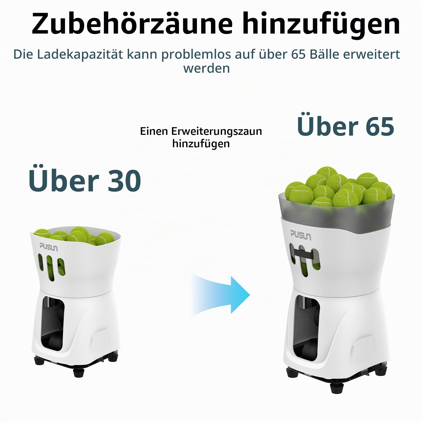 PT-Mini Pro Tennisballmaschine - Automatischer Aufschlag mit einstellbarer Geschwindigkeit und Winkel - Langlebige Bauweise - Hohe Kapazität - Ferngesteuert - Premium Trainingsgerät für Spieler aller