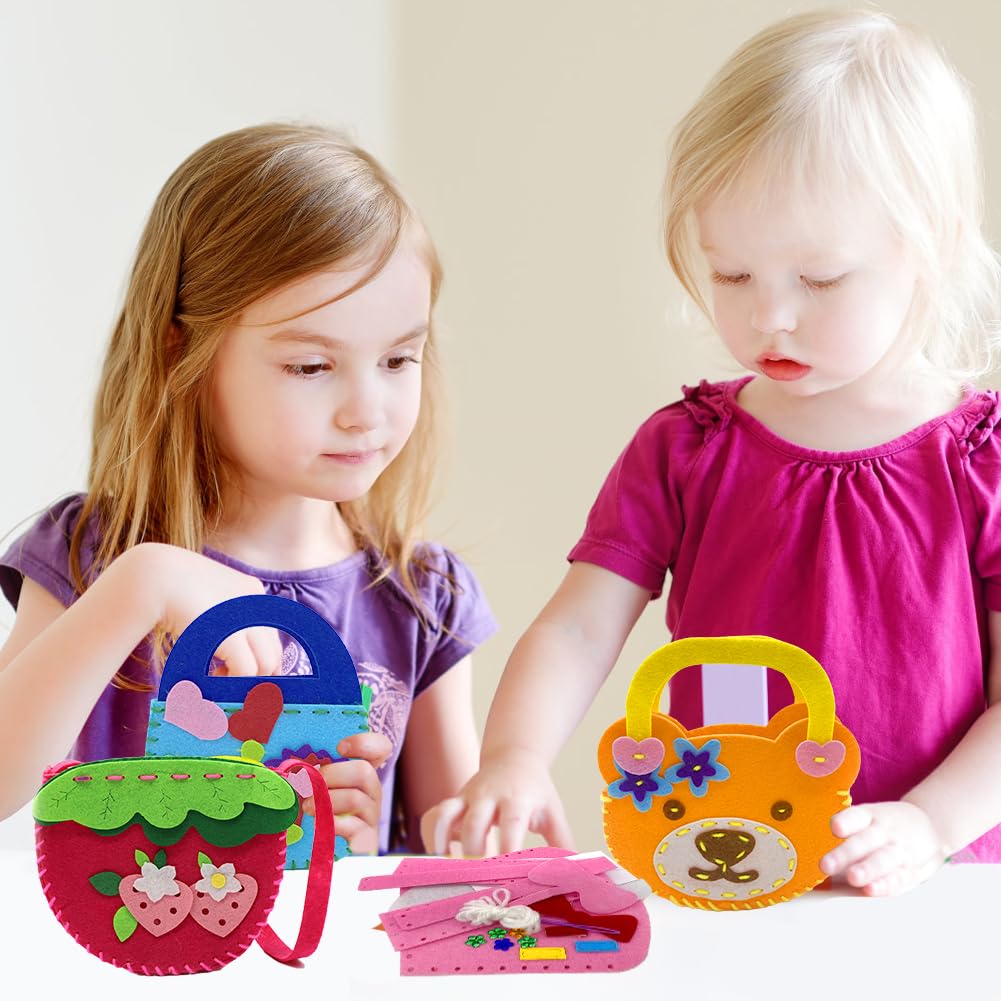 AffeGifts DIY zestaw do szycia filcowego dla dzieci, 4 sztuki torby edukacyjne