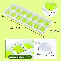 Vista 5 de Bandejas para cubitos de hielo, paquete de 4, Airabc, bandejas de silicona con tapa extraíble, bandejas flexibles de fácil liberación con capacidad