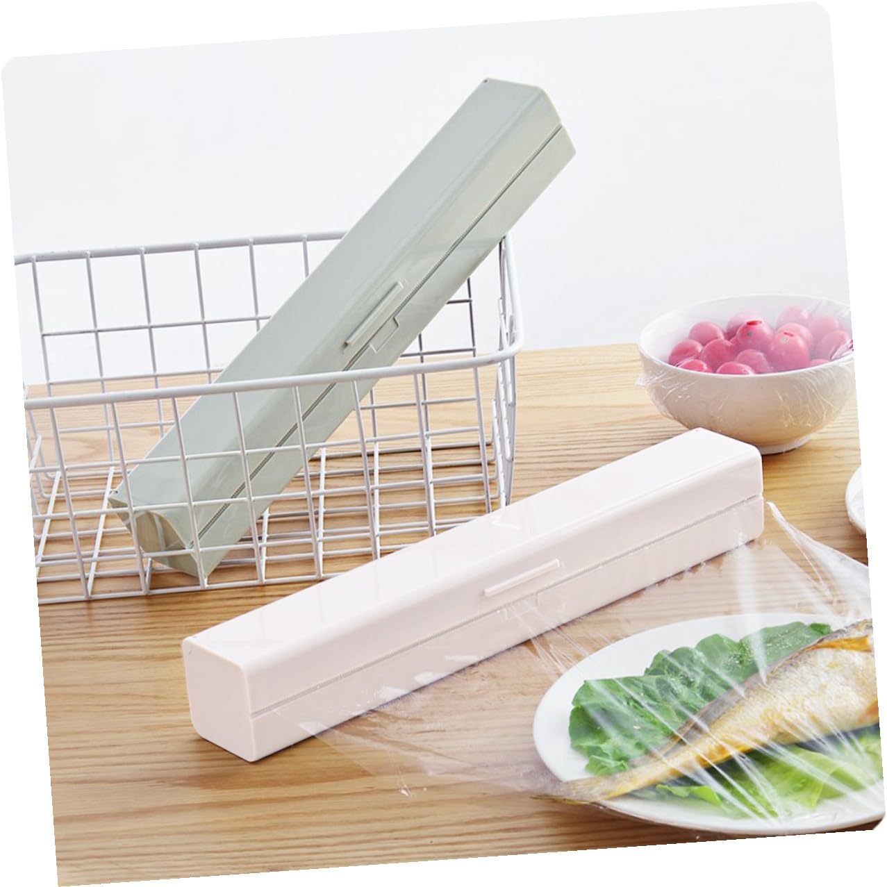 Magnetic Plastic Wrap Cutting Box PP Kitchen Dispenser