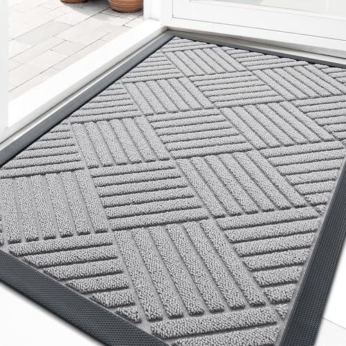 Image of OLANLY Front Door Mat Outside Entrance, Waterproof Heavy-Duty Doormat