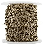 CleverDelights Cable Chain Spool - 100 Feet - Antique Bronze Color - 2x3mm Link