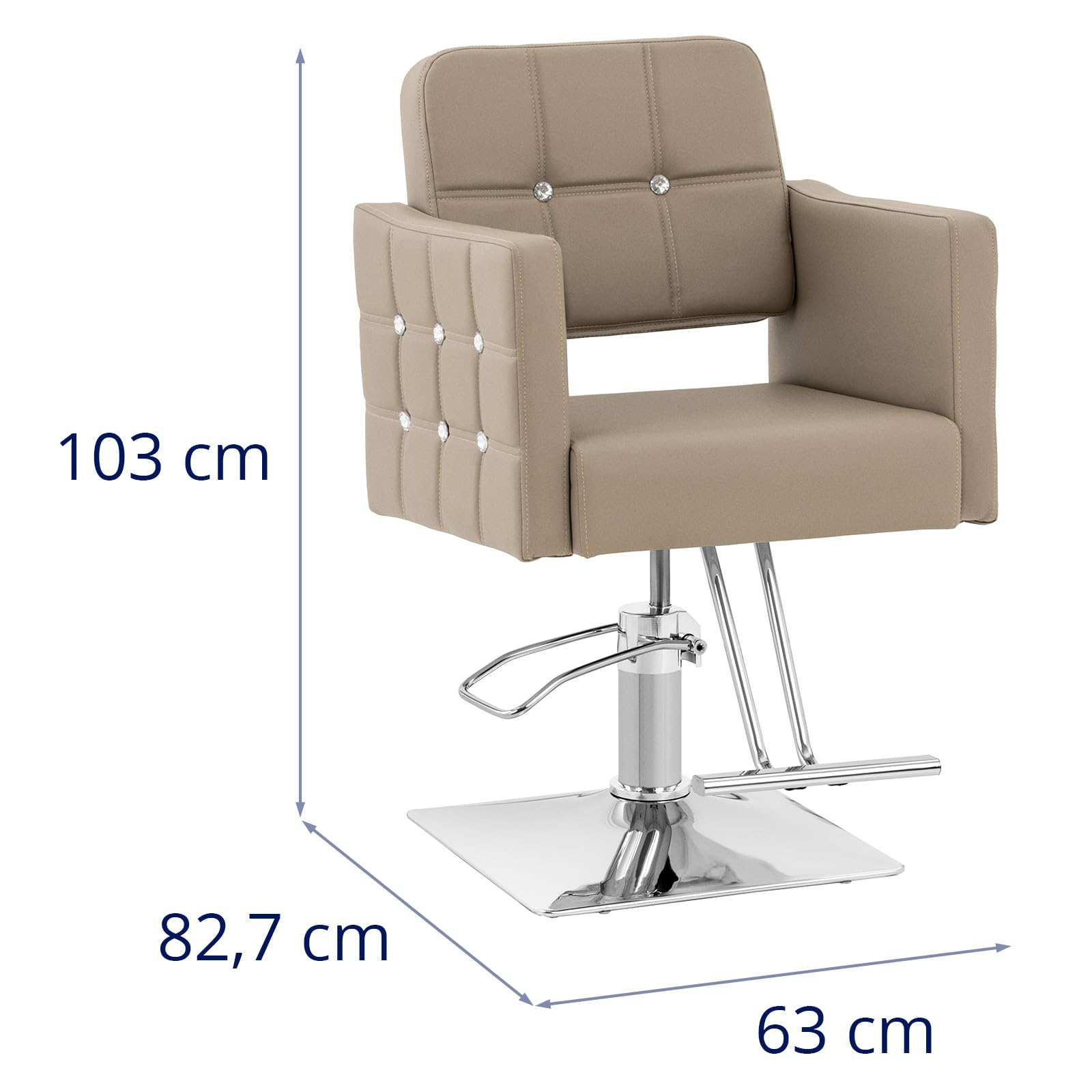 physa Poltrona da parrucchiere Cottam con poggiapiedi 49-63 cm 150 kg Grigio chiaro