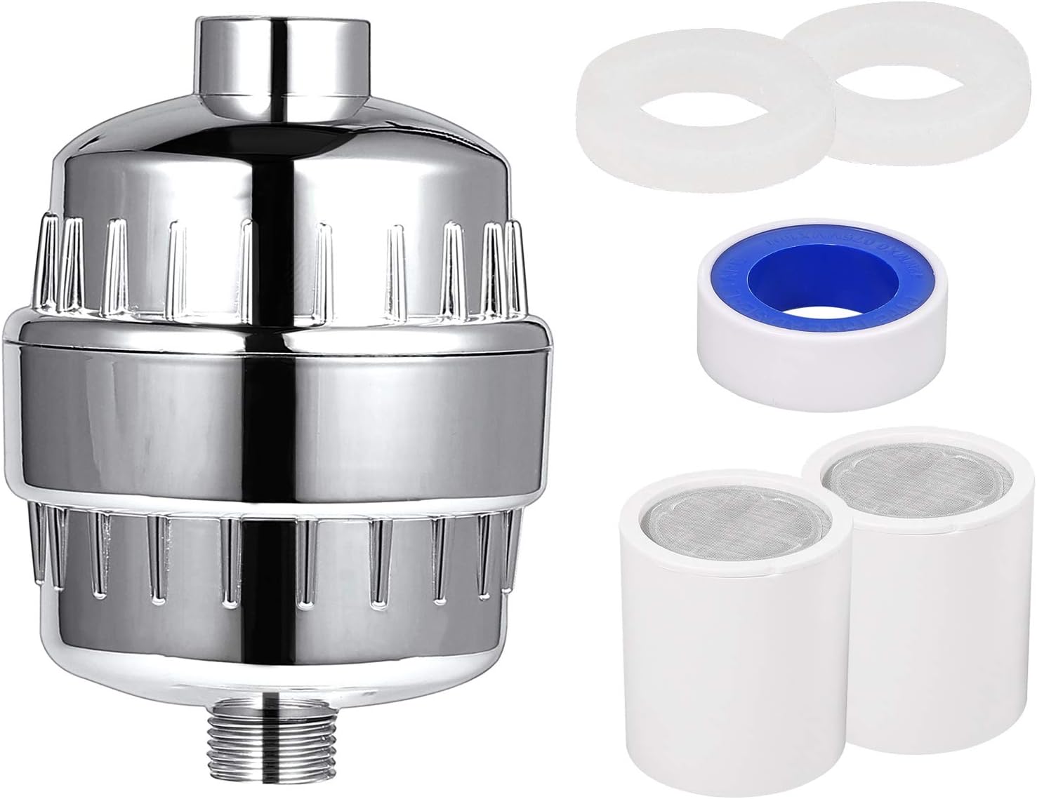 EYPINS 18 Stage Chrome Shower Filter, Soften Hard Water Filter High