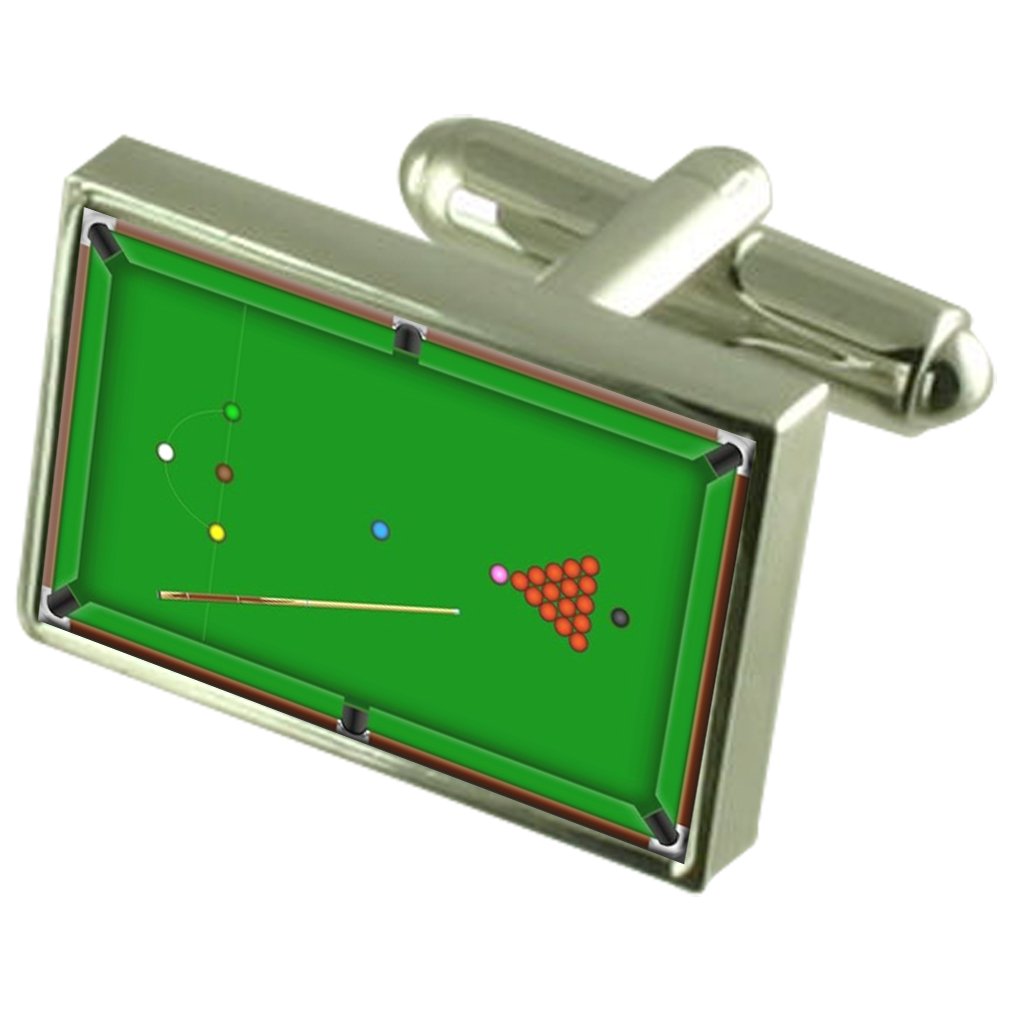 Select Gifts Men's Silver Snooker Table Cufflinks With Pouch