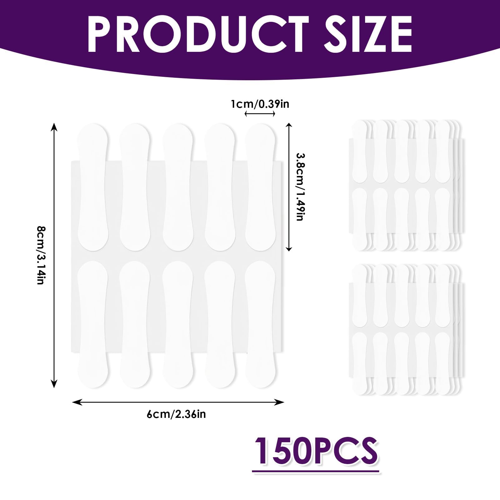 150Pcs Face Lift Tape Invisible Face Tape for Wrinkles Lift Stickers Elasticity Tighten Lift Patches Facial Wrinkle Patches for Jaw Lift Face Lift Anti Wrinkle Eye Chin Lift - Image 2