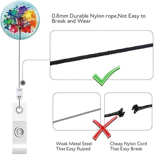 Miniatura 4 de Portatarjetas de identificación retráctil, carretes de tarjetas de identificación para enfermeras con clip, portatarjetas con nombre para