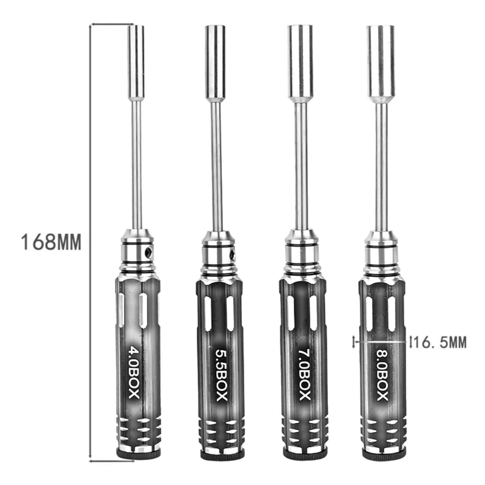 RC Strumento Smontaggio per Parti Universali RC Car Driver Set 1,5 Mm 2,0 Mm 2,5 Mm 3,0 Mm Kit di Utensili Esagonali per Auto RC Parti Strumenti di Rimozione(Black)