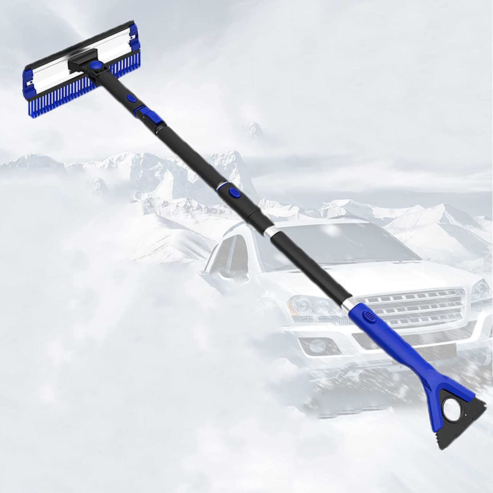 ghjdmCar Snow Brush, 6 In 1 Snow Brush Ice Scraper for Car Windscreen, 270° Auto Car Snow Removal Broom Detachable, for Car Truck SUV MPV Windshield Windows, Extendable 118cm