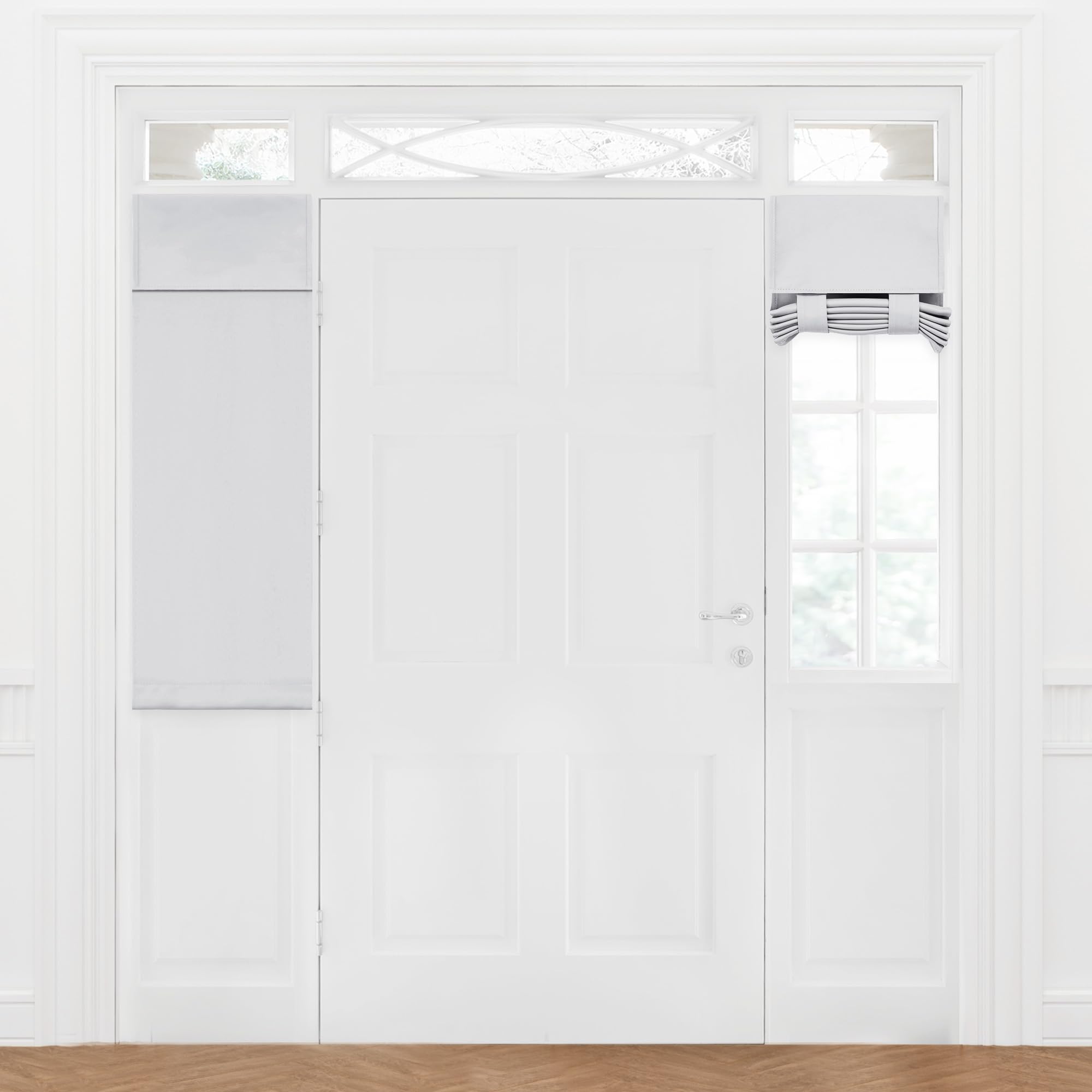 Deconovo Blackout Door Curtain Thermal Insulated Privacy Panel for Front Door & Small Windows, Light Blocking, 1 Panel, 12"x40", Light Silver Grey