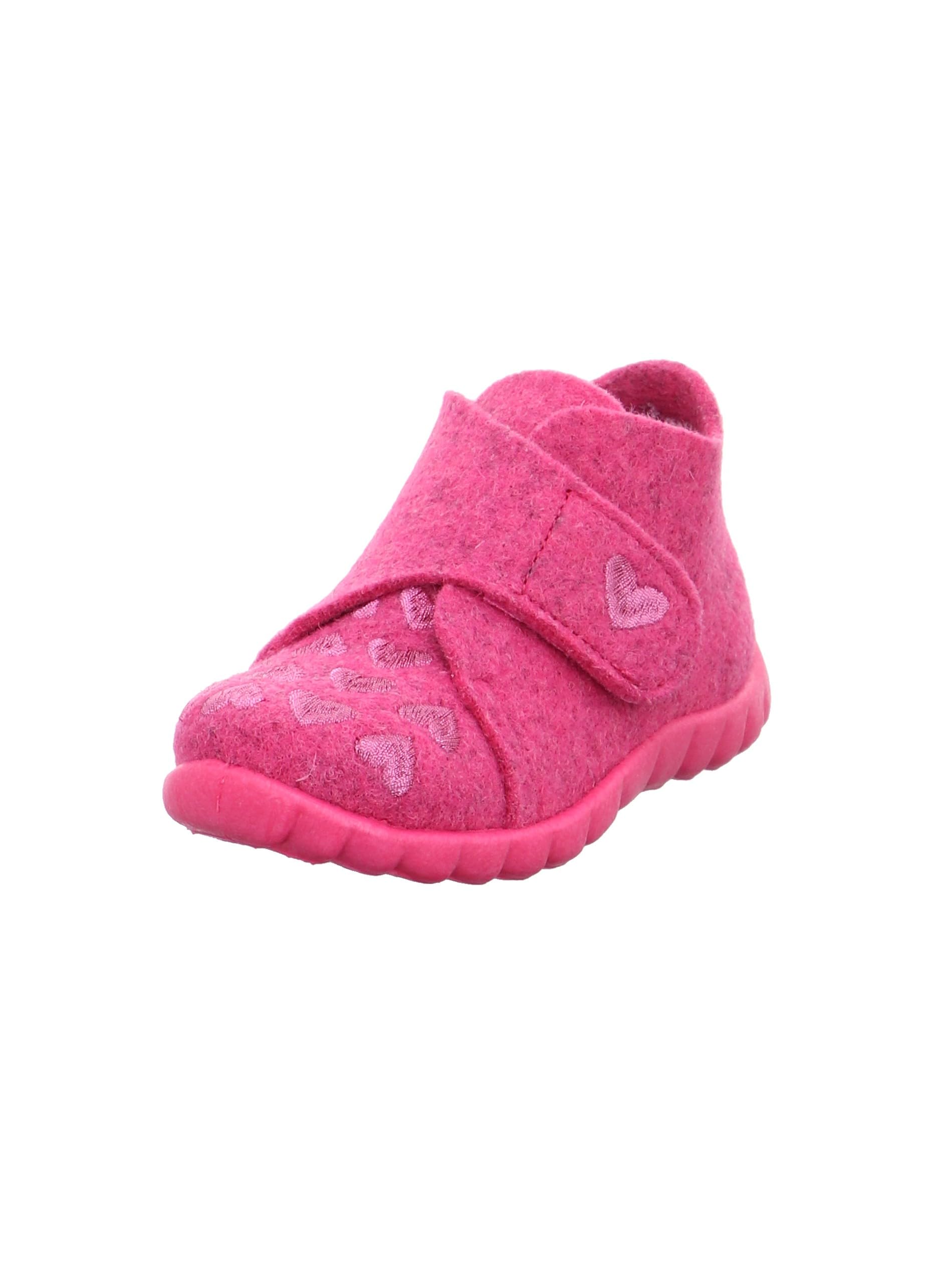 Superfit Girl Happy Wollfilz Slippers, Hot Pink 5500, 2.5 UK Child