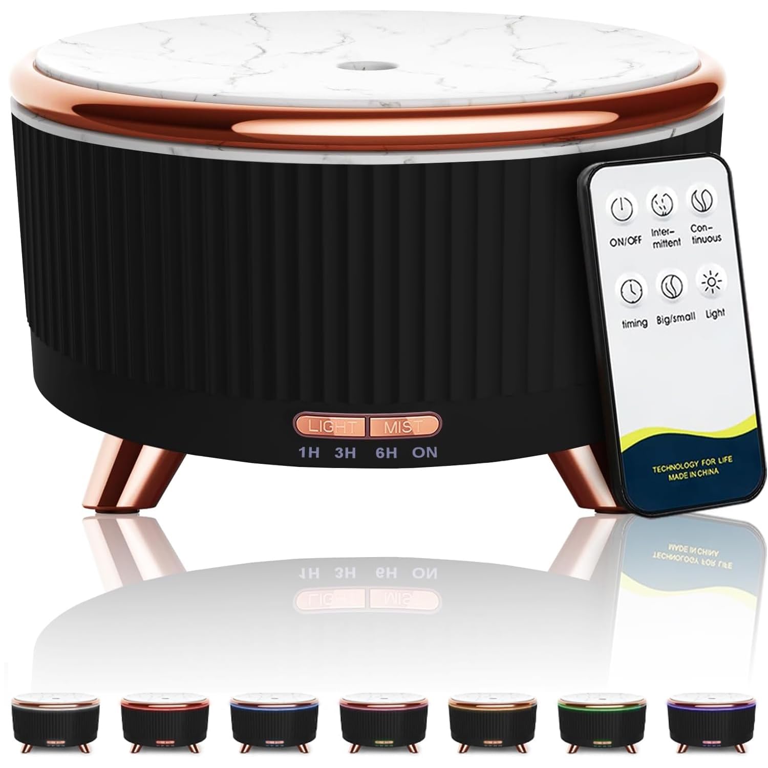 Necomi Essential Oil Diffusers 500ml, Humidifier Aromatherapy Diffusers with Remote Control, Scented Oil Diffusers 7 Colors Lights & 3 Mist Mode for Home Bedroom Office