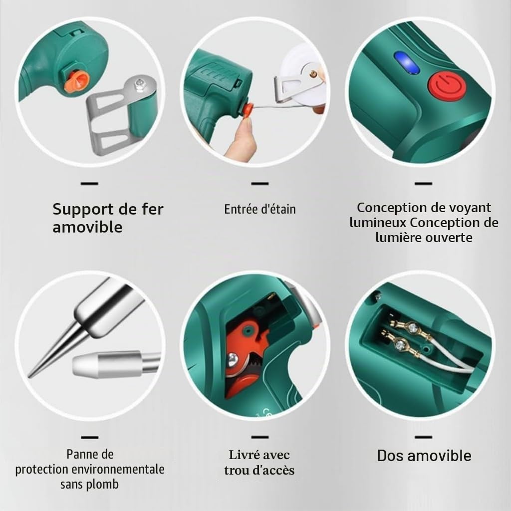 Outils de Soudage Laser Industriels Chauffés a L'intérieur, Ensemble de Pistolet a Souder Multifonction, 3 en 1/DéCapage/DéCoupe/Soudage pour Le Soudage Industriel, Le Soudage Artistique(Noir)