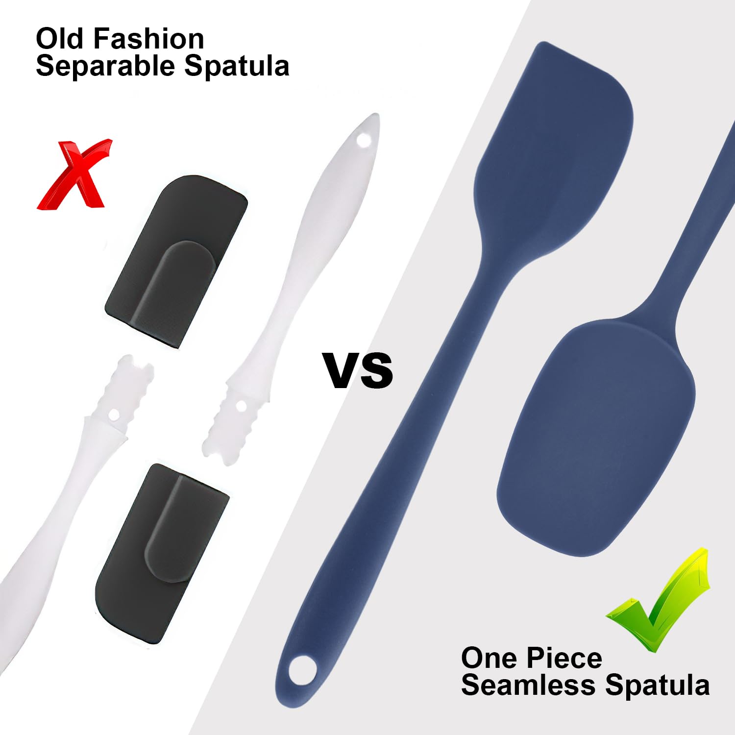 6 Pezzi Spatole in Silicone, Spatole per Dolci, Cucina in Silicone Spatola da Resistente al Calore fino a 230 ºC Antiaderent Set per Cuocere e Cucinare, Blu