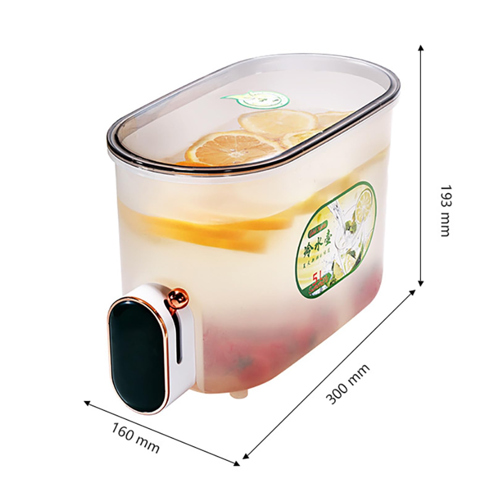 Distributeur D’Eau 5L Avec Robinet – Pour Réfrigérateur, Camping, Fêtes, Barbecue, 32x23x16 Cm