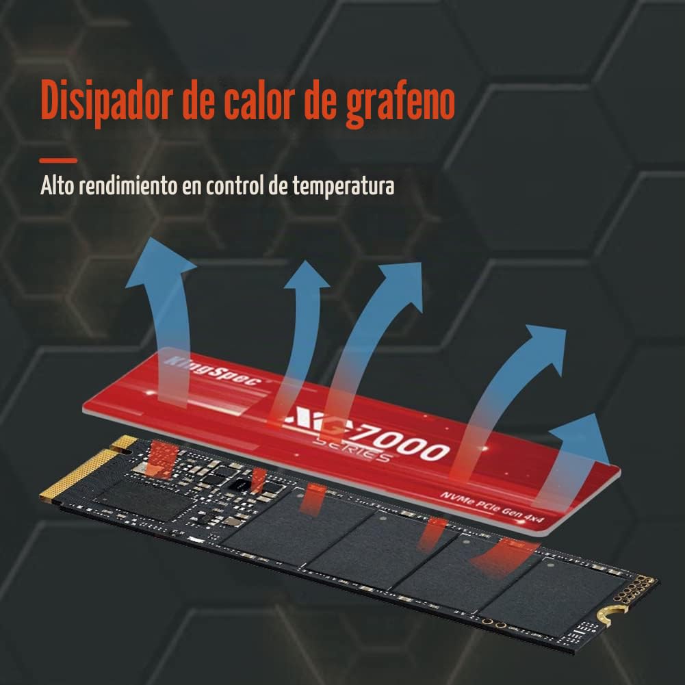 Kingspec 1TB M.2 SSD 2280 NVMe PCIe Gen4x4, Velocidad de Lectura