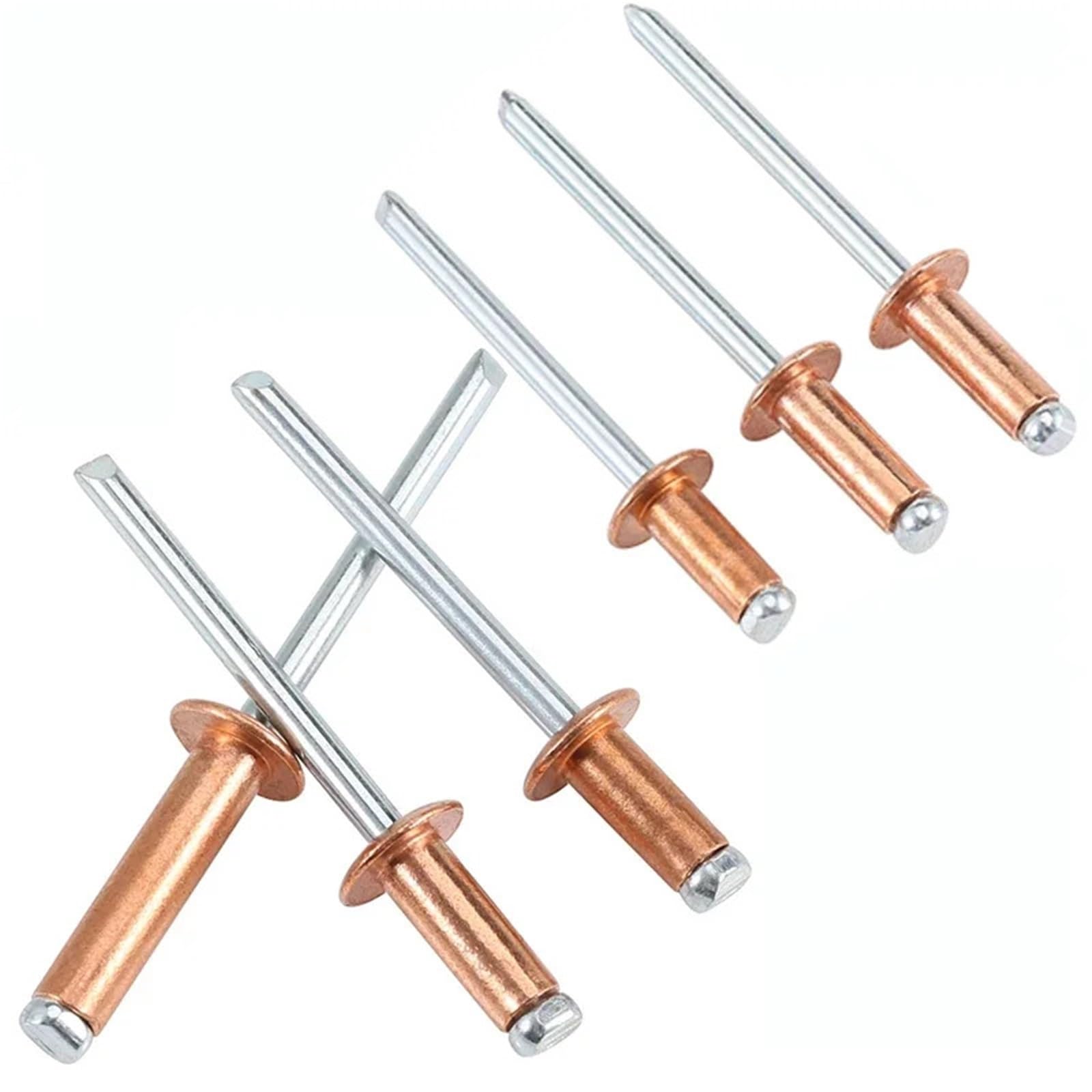 Rivets pop aveugles en cuivre M4 de 20mm avec tête dôme en acier