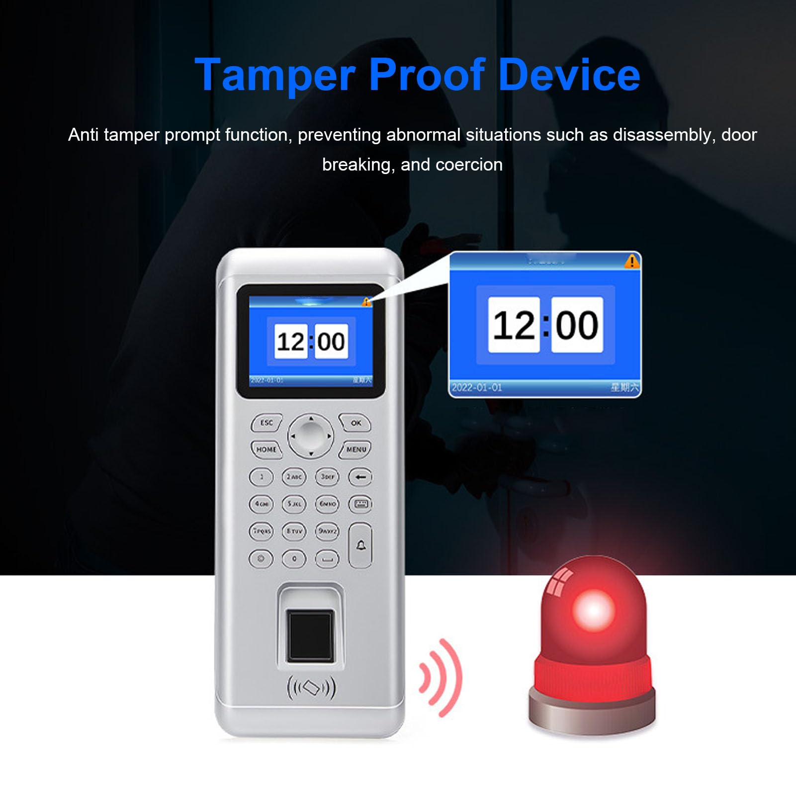 Topiky Macchina per il Controllo degli Accessi, Design Avanzato, Download di Report Ad Alta velocità per Uffici, Scuole, 200x76,1x28,3 Mm
