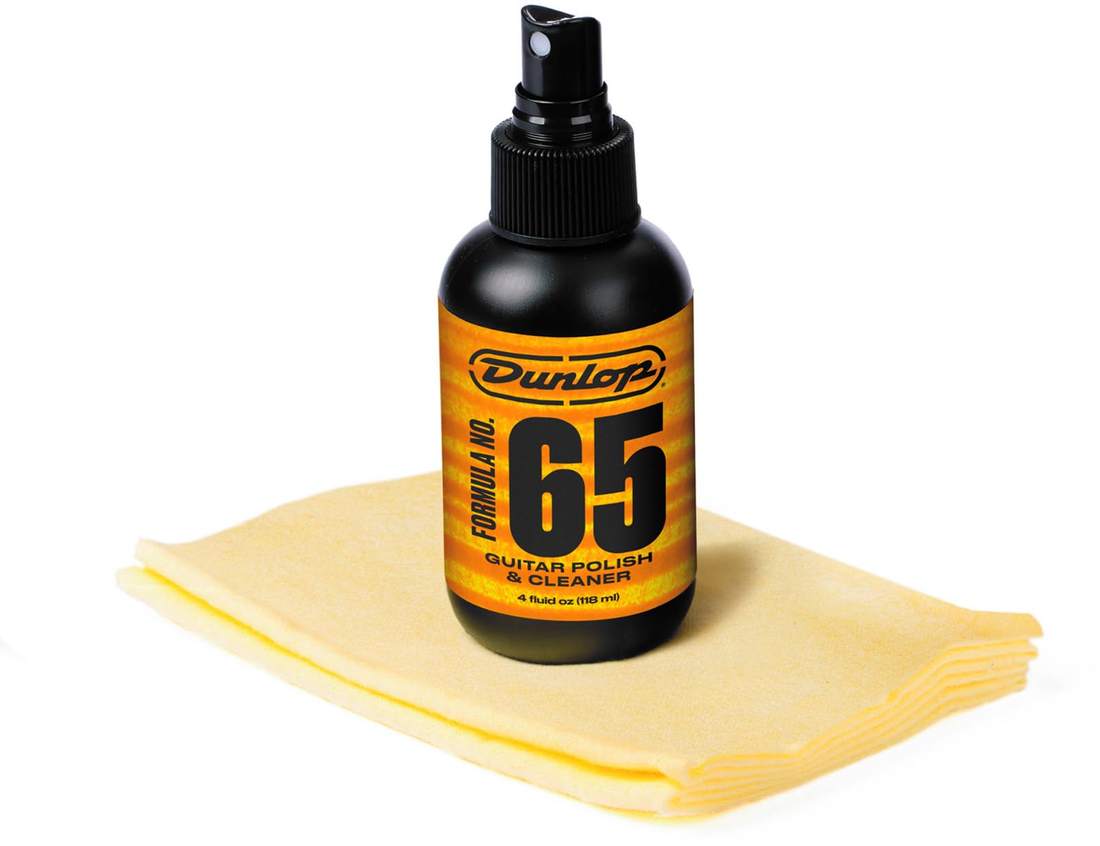 JIM DUNLOP | 654 Formula 65 Guitar Polish & Cleaner for Guitars, Spray Format 4 OZ, with Microfibre Cloth