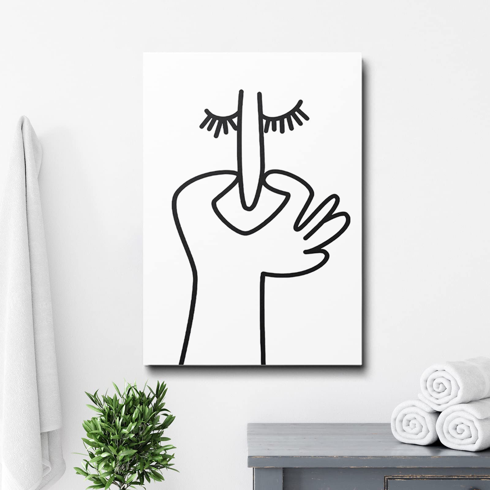 Funny Bathroom Art Bathroom Humor Wall Art Minimalist Funny White Bathroom Picture for Wall Decor Bathroom Black and White Canvas Wall Art Poster Toilet Artwork for Wall Bad Smell Art (Framed)
