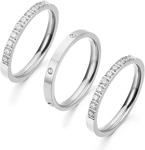 3 Pack 18K Gold Plated/Silver Stacking Rings for Smart Ring,