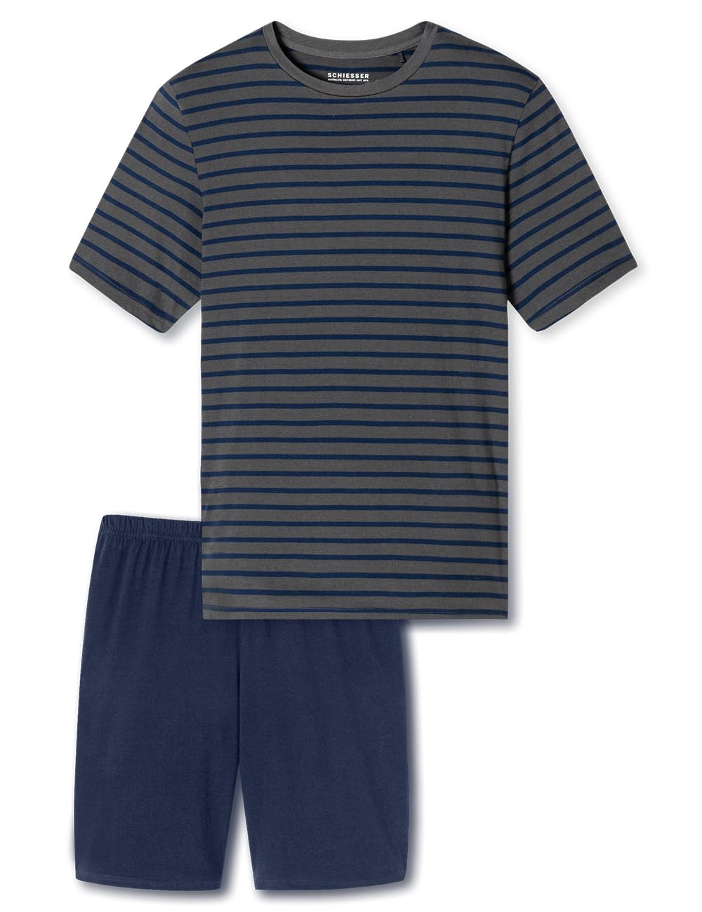 Schiesser Piżama krótka okrągły dekolt - zestaw Nightwear, Antracyt_182198, 50