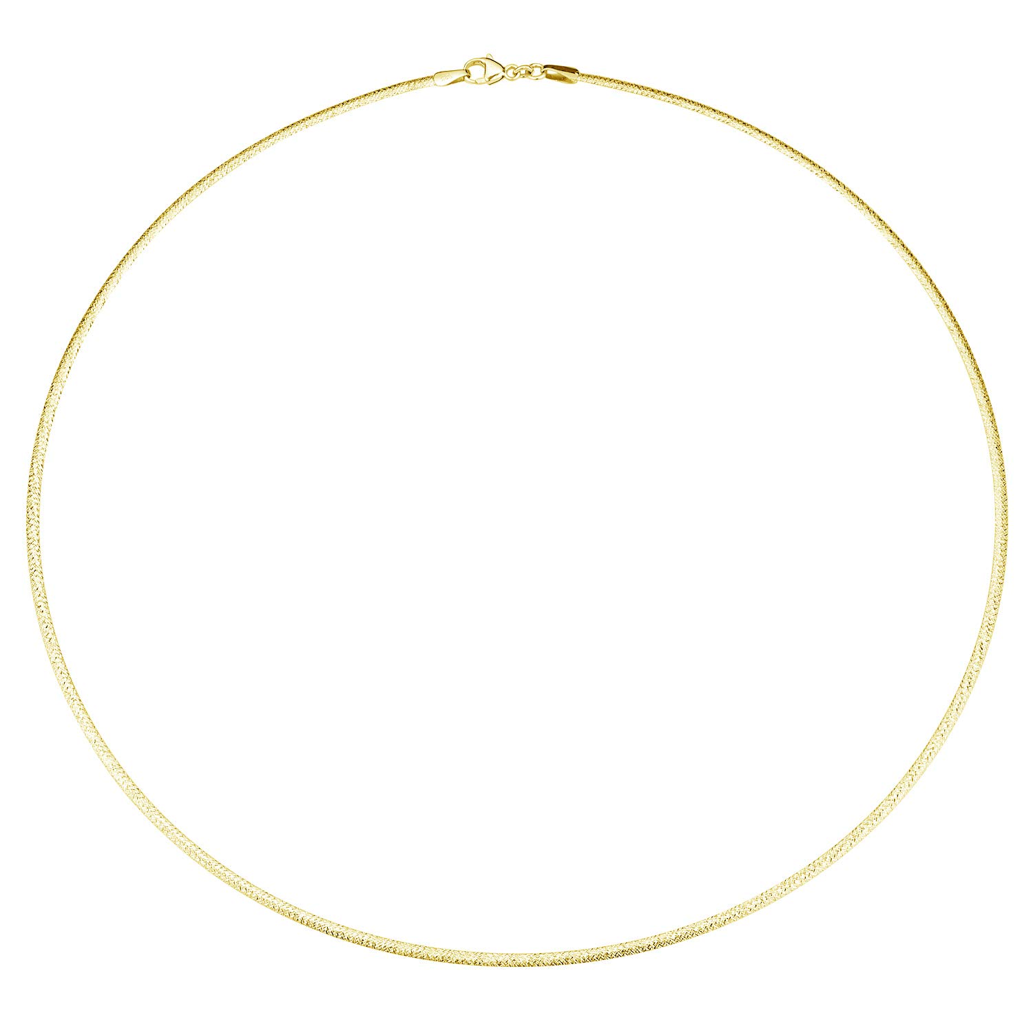 MATERIA Gold Halskette Collier Halsreif 45cm - 925 Silber Tonda-Kette gelbgold vergoldet mit Collier-Etui CO-24